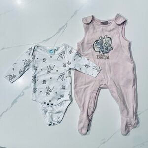 Disney Bambi Pink Overall and White Bodysuit Set